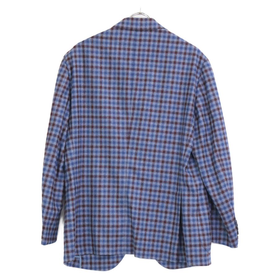 Belvest ベルベスト G10647 ライトブルー チェックジャケット48 Belvest ベルベスト G10647 ブルー×ブラウン ウール チェック JACKET