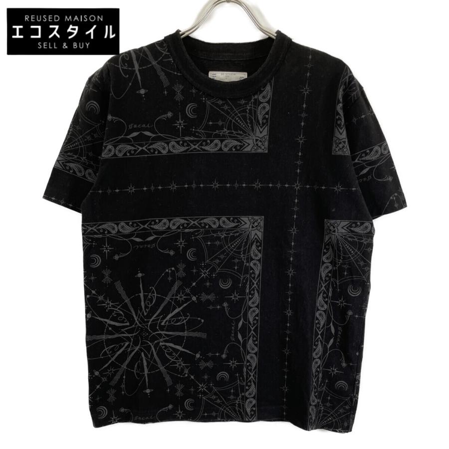 sacai（サカイ） ×Dr.Woo 20-02343M ブラック バンダナプリント T