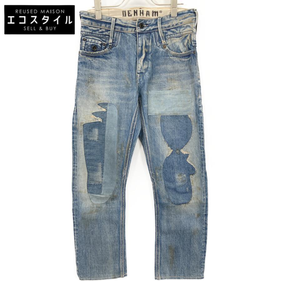 大人らしく足首見せで　デンハム　ジーンズ　CROP W32 白パッチ　赤耳 DENHAM デンハム RBJ SKIN インディゴ スリムフィット セルビッチ 赤耳