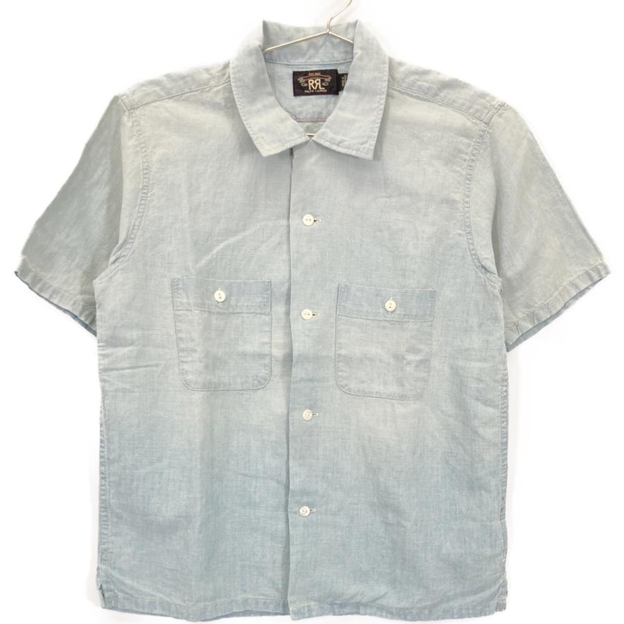 RRL ダブルアールエル ライトブルー コットンリネン オープンカラー