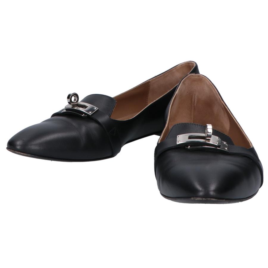 HERMES エルメス ケリー アーモンドトゥ フラット シューズ 38 1/2