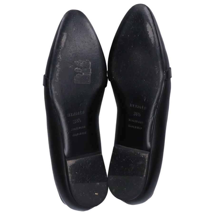 HERMES エルメス ケリー アーモンドトゥ フラット シューズ 38 1/2