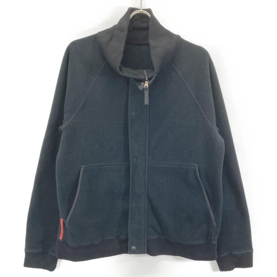 PRADA SPORT プラダスポーツ 000ET ブラック リブネック ハーフボタン