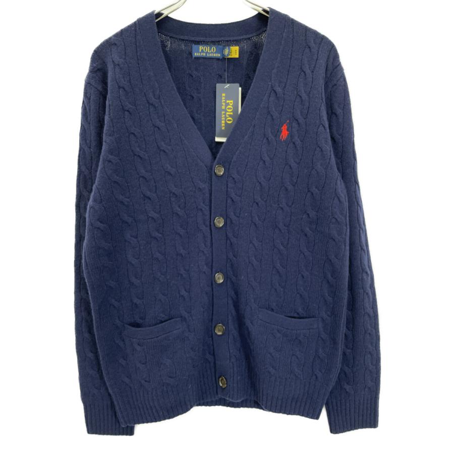 ポロラルフローレン カーディガン ケーブルニット ロゴ刺繍 ネイビー POLO RALPH LAUREN（ポロ・ラルフローレン） ポロ ラルフローレン