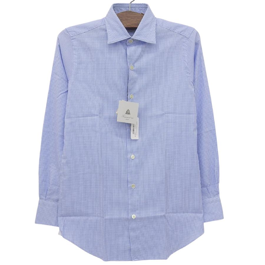 新品同様 Finamore フィナモレ ハウンドトゥース シャツ トップス