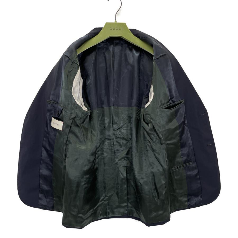 美品✨GUCCI グッチ　スーツ　セットアップ　モヘヤ混　現行ロゴ　ネイビー 美品✨GUCCI グッチ スーツ セットアップ モヘヤ混 現行ロゴ ネイビー