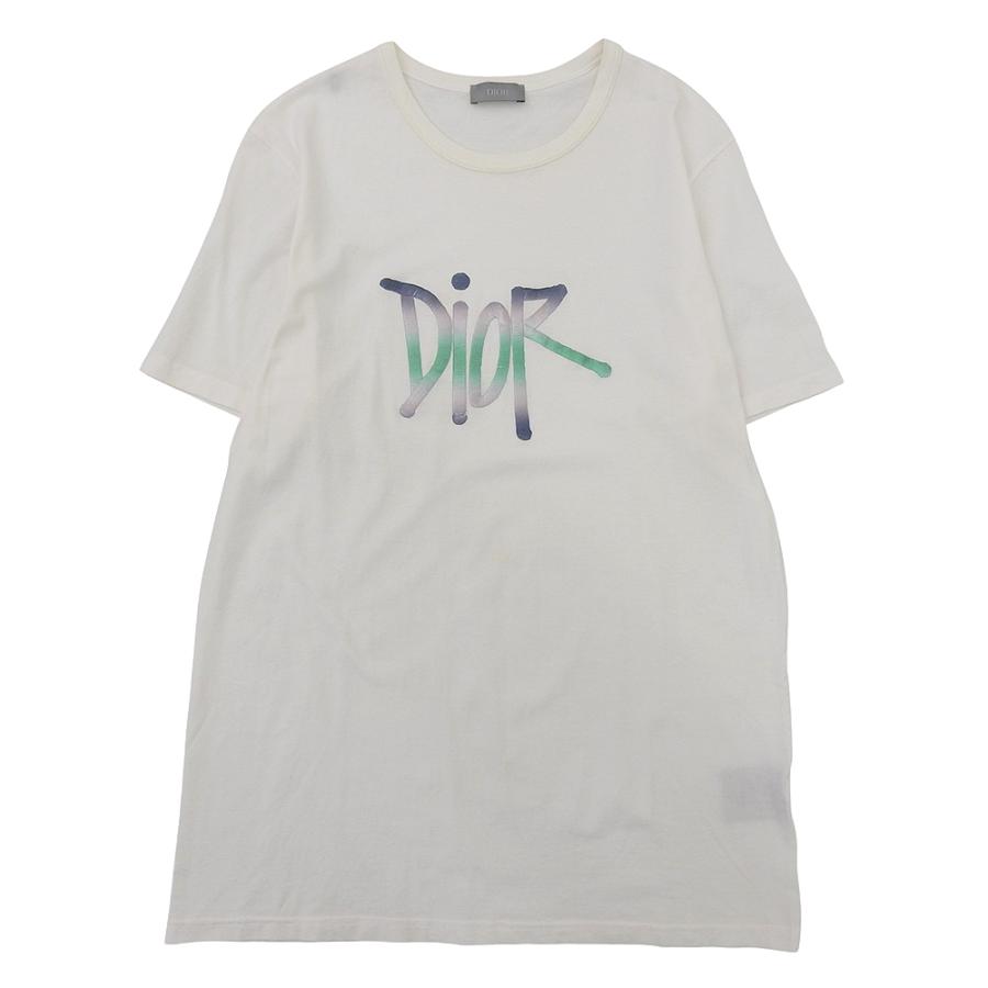 CHRISTIAN DIOR ディオール ×SHAWN STUSSY コットン ロゴ刺繍 Tシャツ