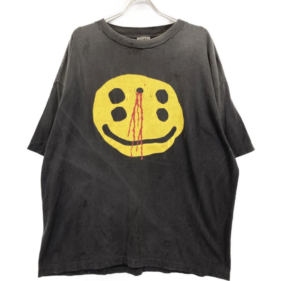 セントマイケル　両面プリントTシャツ　スマイルぶち抜き　CPFMコラボ　Lサイズ SAINT MICHAEL セントマイケル ×CPFM ブラック コットン100 フェード