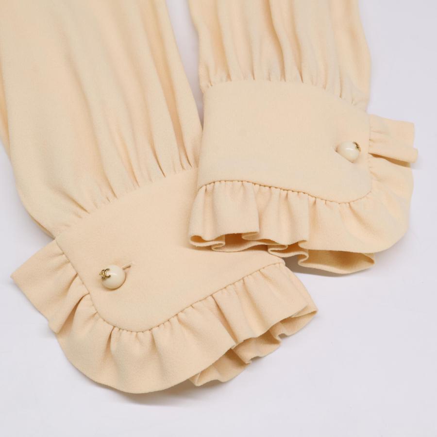 セリーヌcelineフィービー期サテンプリーツスカート イエロー ベージュ セリーヌcelineフィービー期サテンプリーツスカート イエロー ベージュ