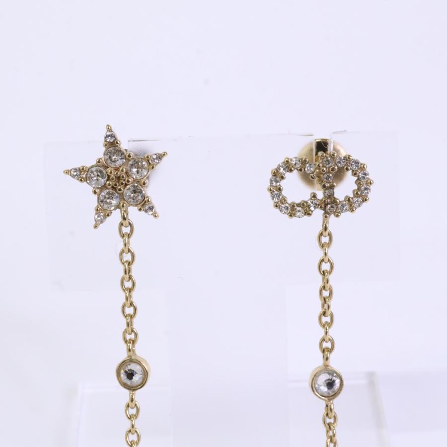 DIOR ディオール CDロゴ スター ラインストーン ダングル ピアス
