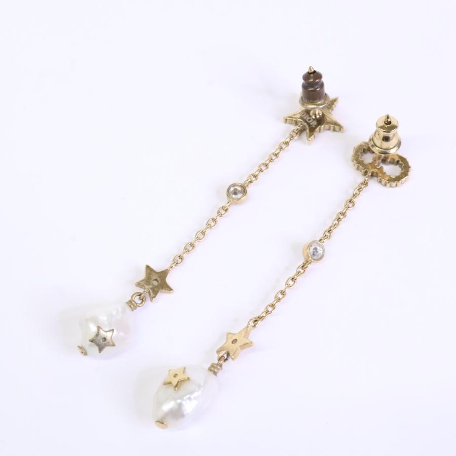 DIOR ディオール CDロゴ スター ラインストーン ダングル ピアス