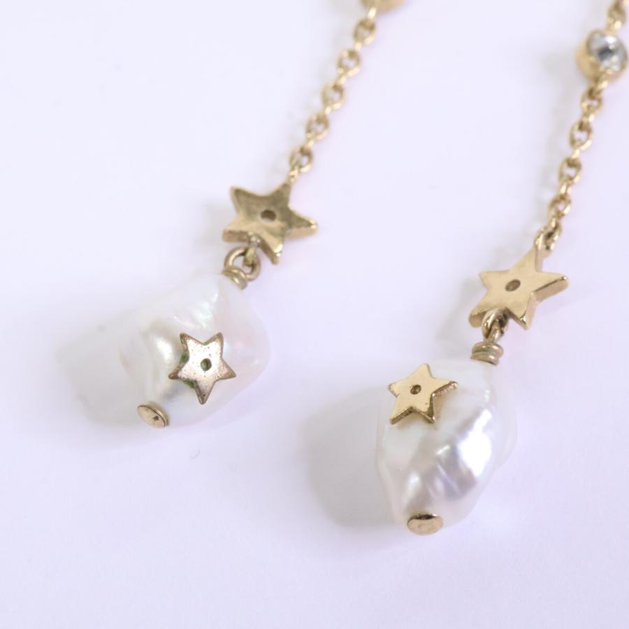DIOR ディオール CDロゴ スター ラインストーン ダングル ピアス