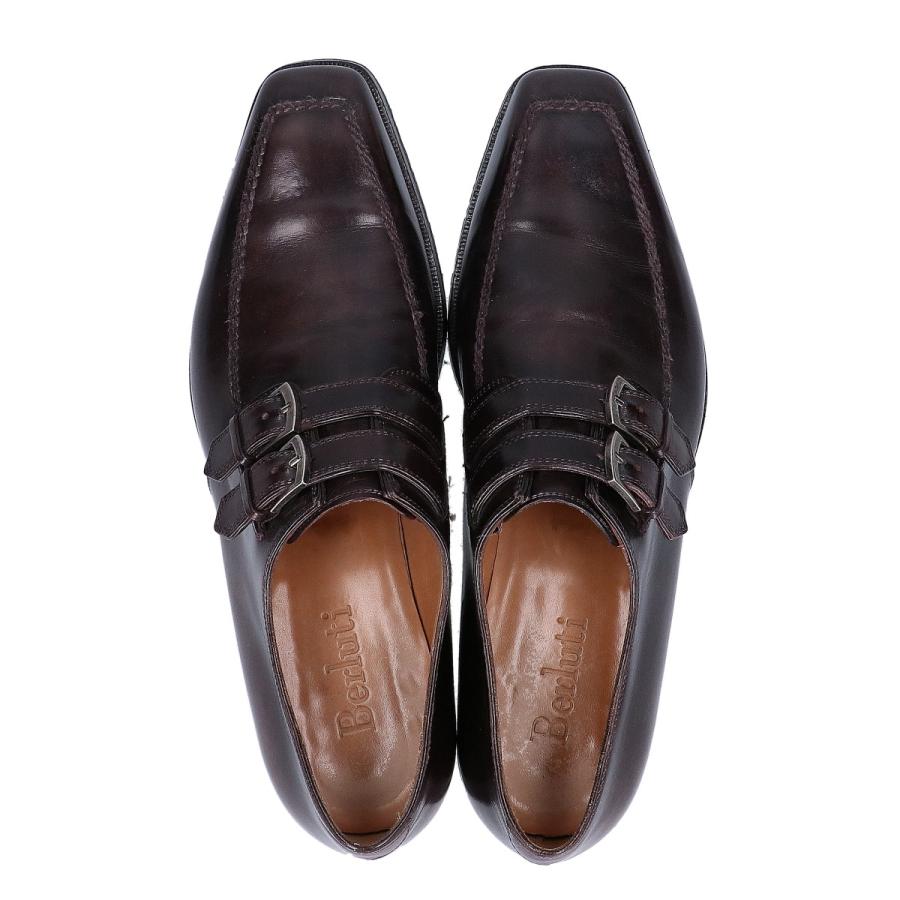 美品/ berluti ベルルッティ スクエアトゥ ダブルモンクストラップ