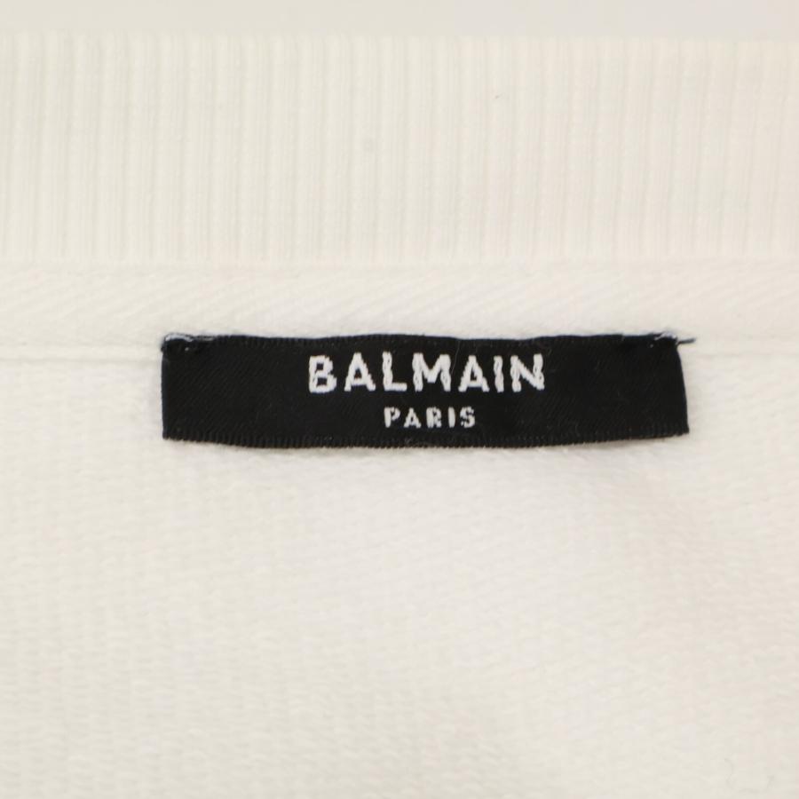 【新品定価12万6000円】　BALMAIN バルマン　スウェット　used BALMAIN（バルマン） JQ005BB29 22SS ホワイト ロゴ スウェット