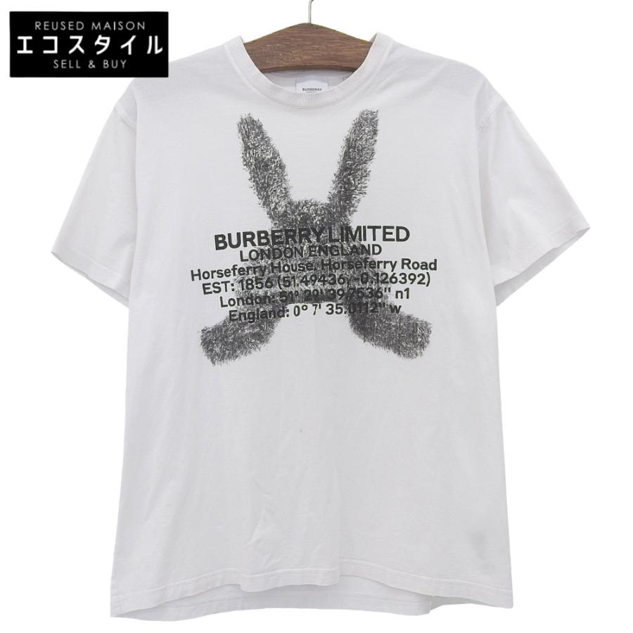 BURBERRY バーバリー RABBIT LOGO TEE コットン トップス メンズ 白 ホワイト M 8049565 M BURBERRY（バーバリー） RABBIT LOGO TEE コットン トップス メンズ 白