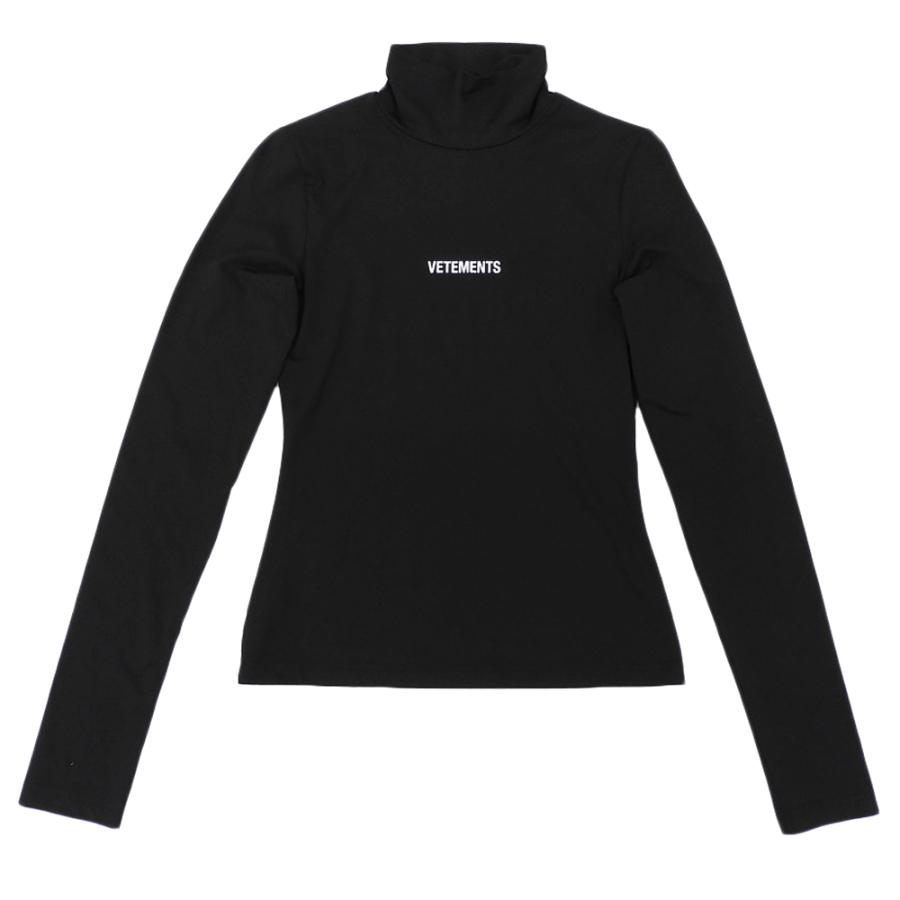 VETEMENTS ヴェトモン トップス S ブラック メンズ 美品 VETEMENTS ヴェトモン ロゴ フィッテッド ストレッチ トップス