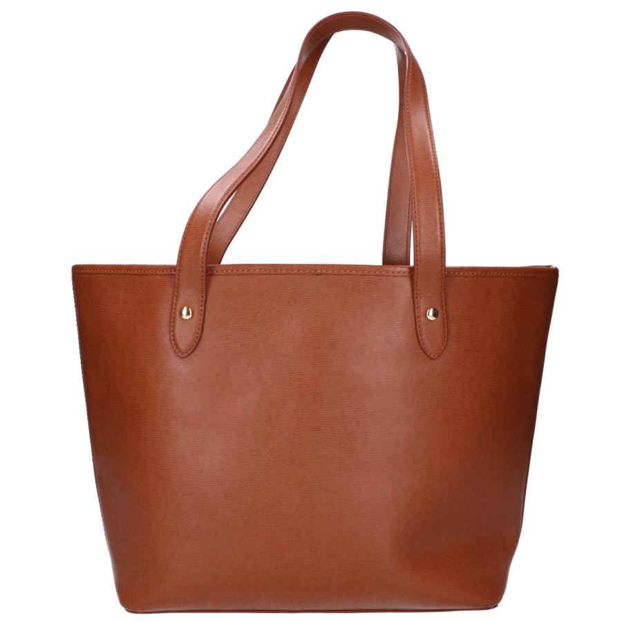 ラルフローレン ブラウン レザートートバッグ LAUREN RALPH ローレン ラルフローレン ロゴ入り レザー トートバッグ