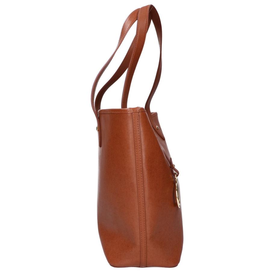 LAUREN RALPH ローレン ラルフローレン ロゴ入り レザー トートバッグ