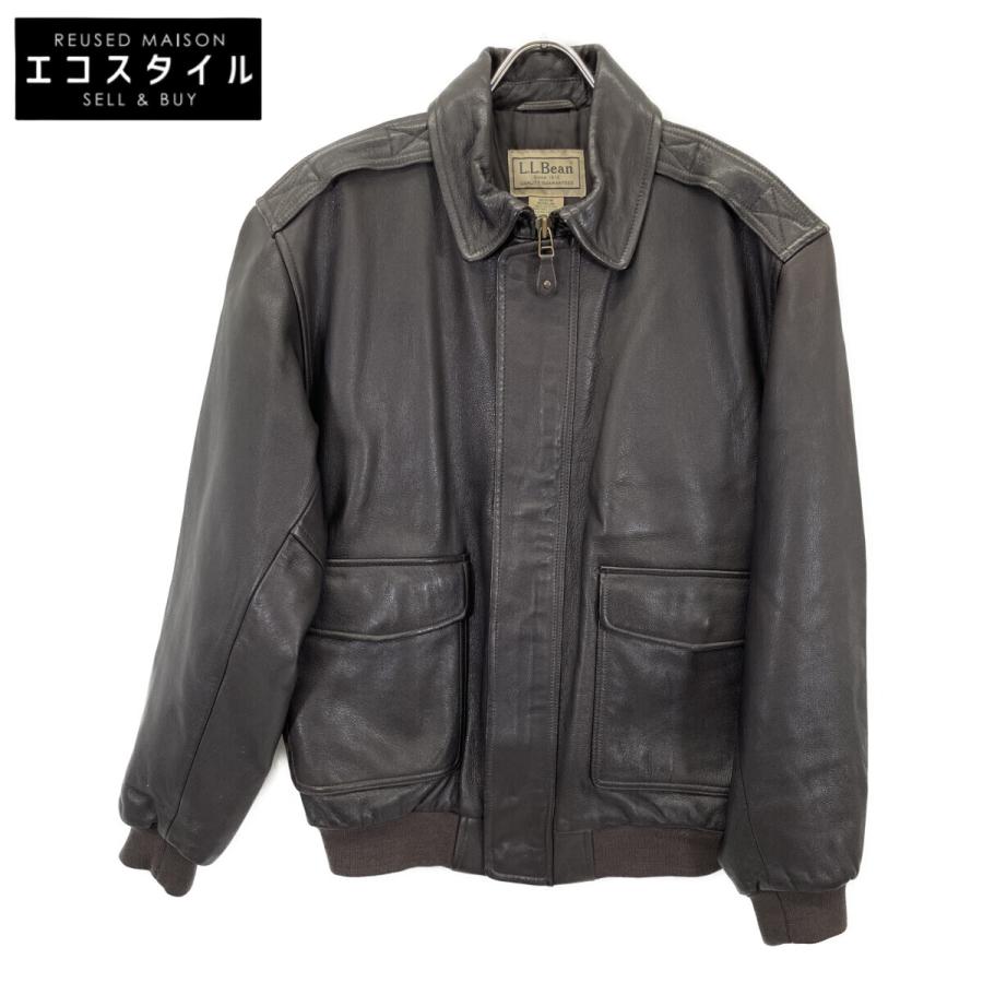 80s エルエルビーン　A-2フライトジャケット　ブラウン L.L.Bean（エルエルビーン） LLBean TURKEY製 ブラウン レザー A-2