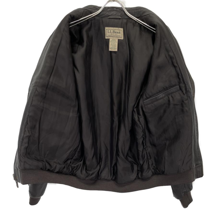 LLBean エルエルビーン TURKEY製 ブラウン レザー A-2 フライト ジャケット ブラウン ジャケット レザー メンズ 中古の画像