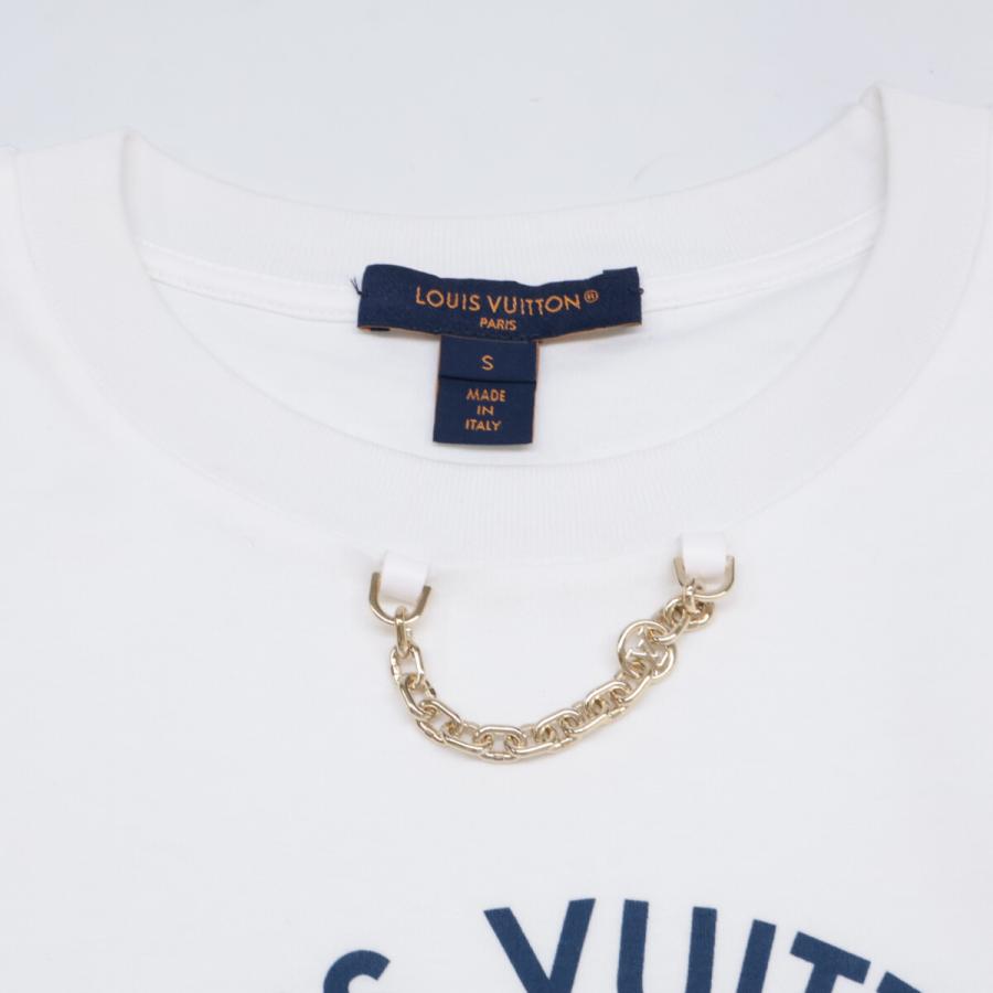 ルイヴィトン LVロゴ レザーパッチ 半袖 Tシャツ 白 ホワイト Sサイズ 美品/国内正規/24年製 LOUIS VUITTON ルイヴィトン RW242WW UOL FRTS59