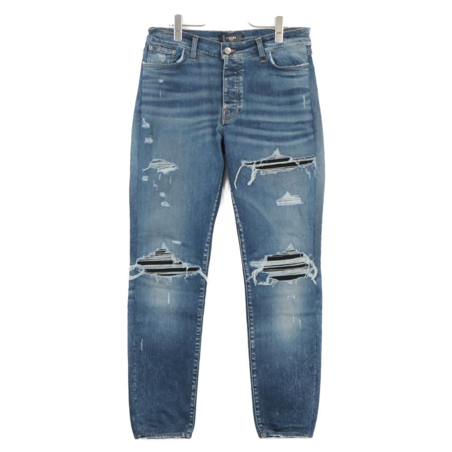 確実正規品　Amiri MX1 蛇腹　デニムパンツ　定価20万越え　領収書付 AMIRI アミリ インディゴ MX-1 蛇腹バイカー ダメージ加工 デニム