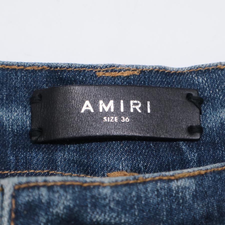 AMIRI アミリ インディゴ MX-1 蛇腹バイカー ダメージ加工 デニム 