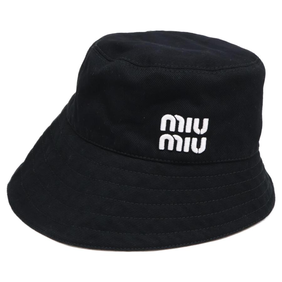 miumiu ミュウミュウ 2023/24 ロゴ ドリルハット 帽子 miu miu（ミュウミュウ） 美品/国内正規 5HC341 ロゴ刺繍 ドリルハット