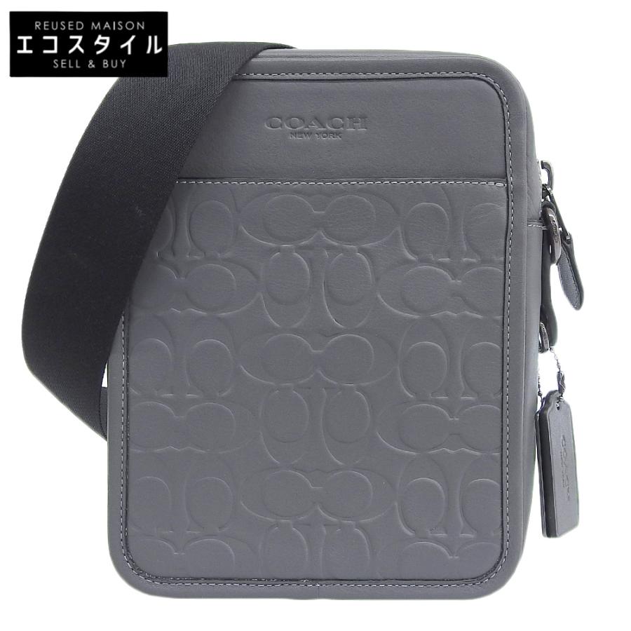 coach コーチ　メンズボディバッグ　ショルダーバッグ　美品　グレーレザー coach コーチ メンズボディバッグ ショルダーバッグ 美品 グレーレザー