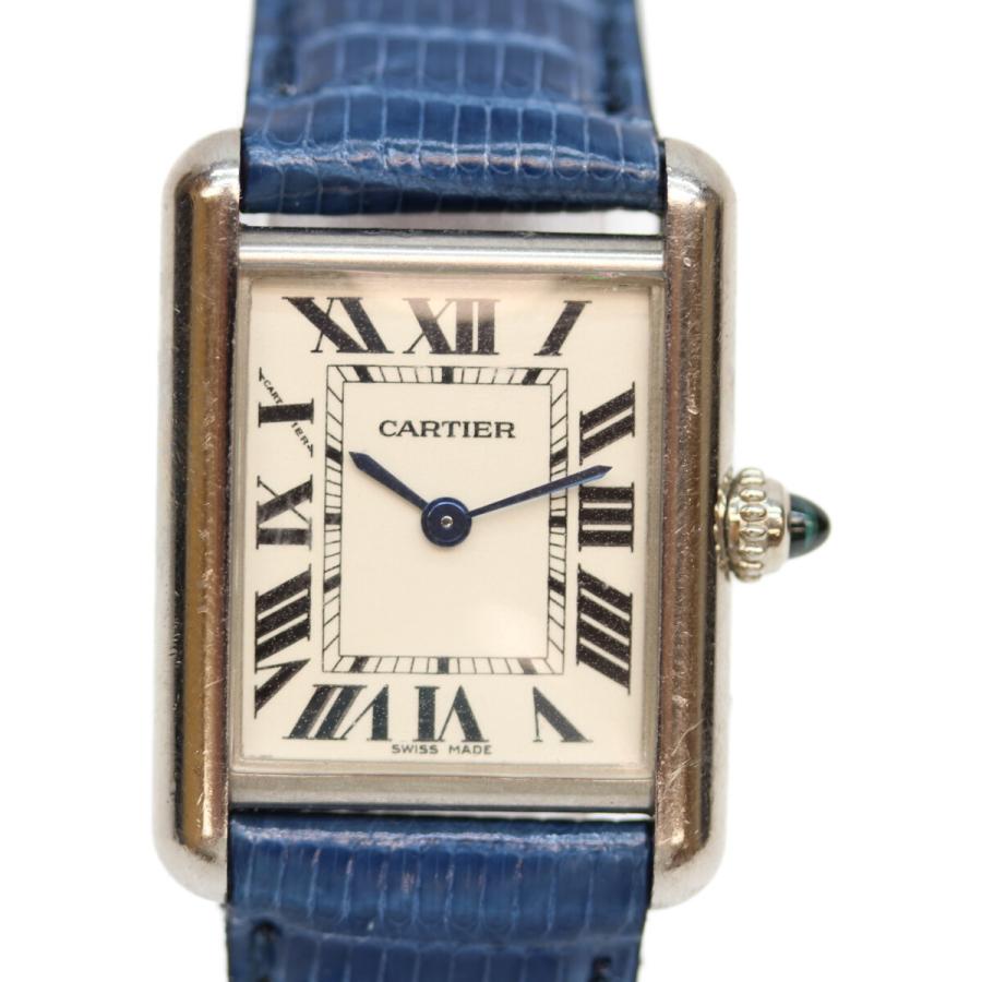 Cartier クォーツ 時計 Cartier（カルティエ） K18WG W1541056 タンクルイ 白文字盤 QZ 革