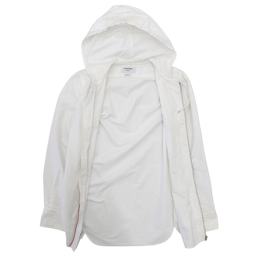 THOM BROWNE トムブラウン Oxford Hooded シャツ ジップパーカー トップス メンズ ホワイト 1 MWL286A-00139100