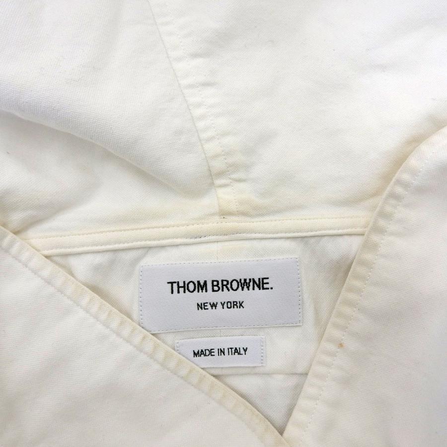 THOM BROWNE トムブラウン Oxford Hooded シャツ ジップパーカー トップス メンズ ホワイト 1 MWL286A-00139100