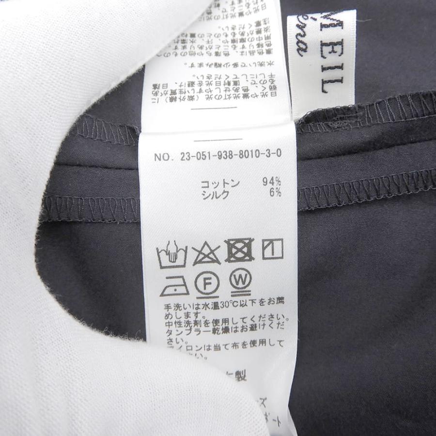 美品 VERMEIL par iena ヴェルメイユ パー イエナ コットン シルク パフスリーブ チュニック トップス レディース ネイビー_4