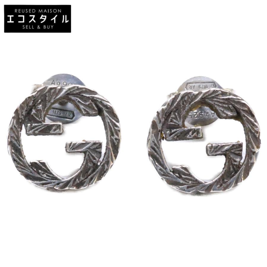 美品✨　グッチ　ピアス　インターロッキング　G　ロゴ　片耳　シルバー　Ag925 GUCCI（グッチ） Ag925 インターロッキングG ピアス シルバー