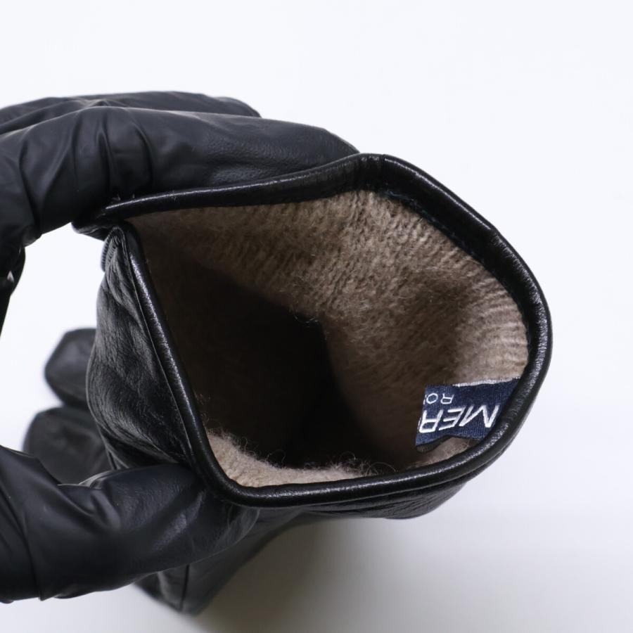 メローラ 【美品】カシミヤライナー ナパレザー 7.5 美品 MEROLA メローラ カシミヤライナー ナパレザー グローブ 7.5