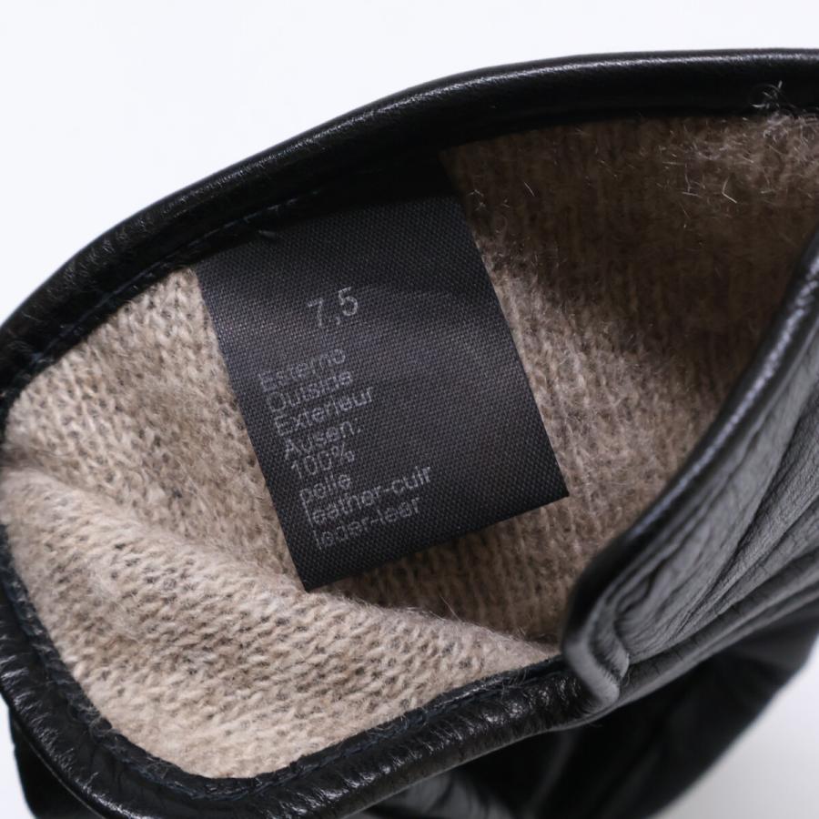 美品 MEROLA メローラ カシミヤライナー ナパレザー グローブ 7.5 ブラック メンズ_7