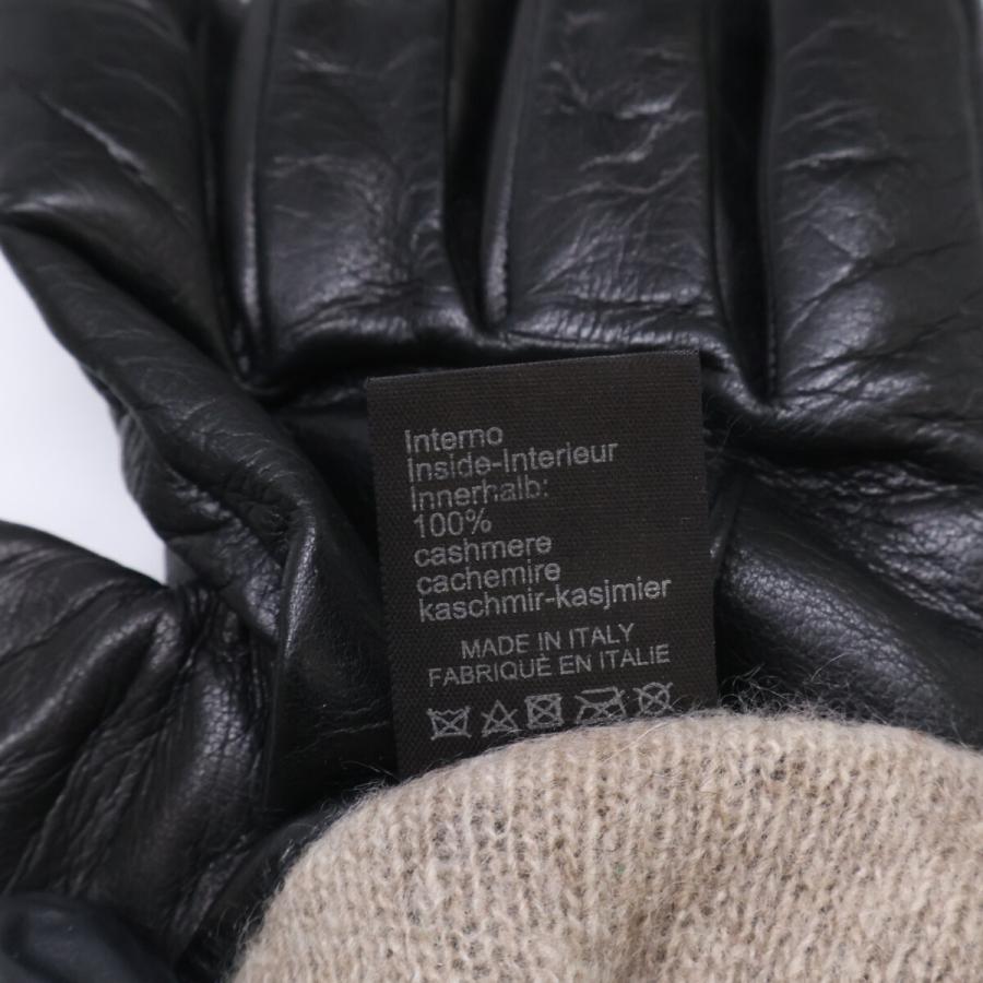 美品 MEROLA メローラ カシミヤライナー ナパレザー グローブ 7.5 ブラック メンズ_8