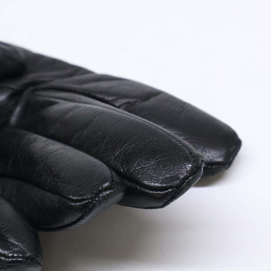美品 MEROLA メローラ カシミヤライナー ナパレザー グローブ 7.5 ブラック メンズ_9