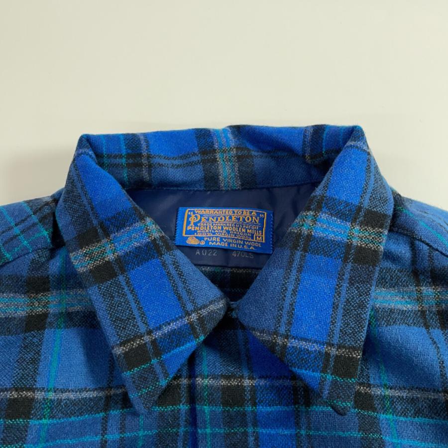 PENDLETON ペンドルトン シャツ 70s USA製 ブルー L PENDLETON ペンドルトン 70s USA製 ブルー バージンウール100 チェック