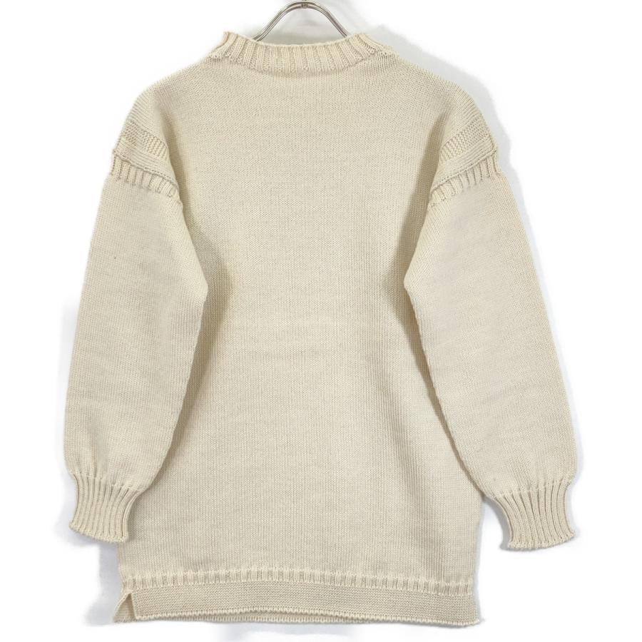 GUERNSEY WOOLENS ガンジーウーレンズ アイボリー ウール100 ガンジー