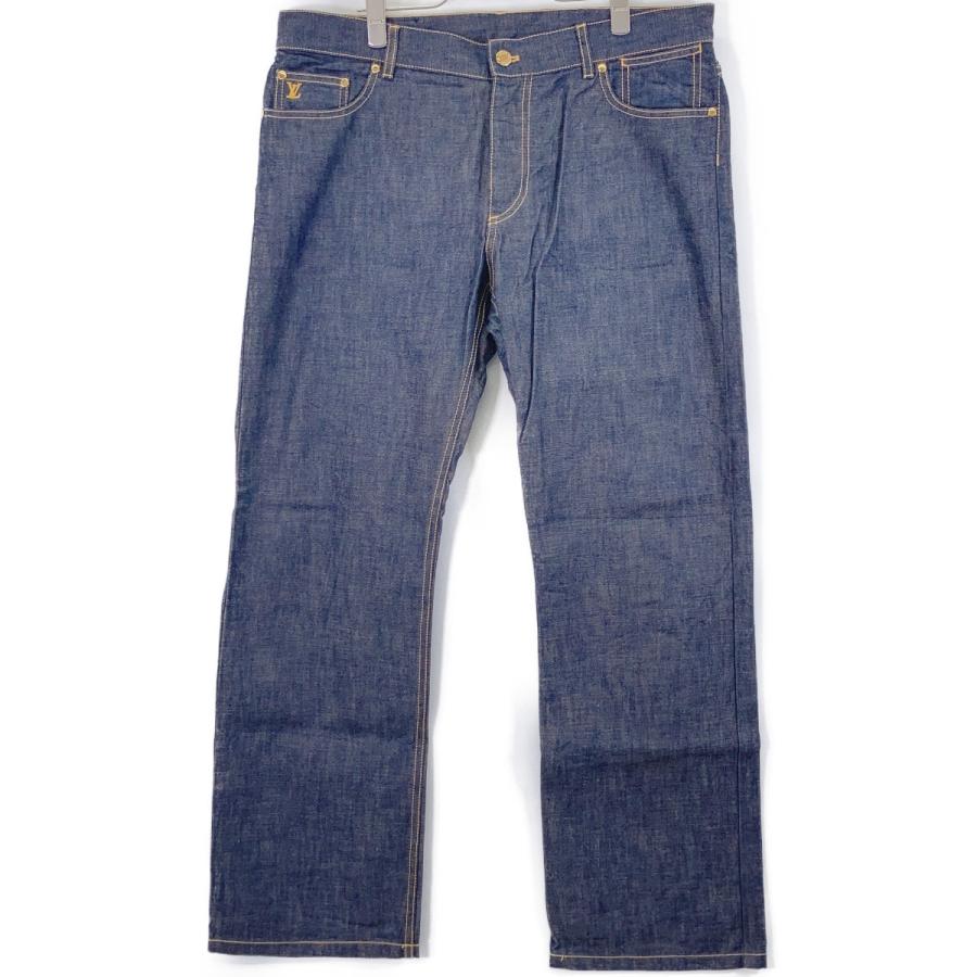 LOUIS VUITTON 23SS フラワー モノグラム シボリデニムパンツ LOUIS 