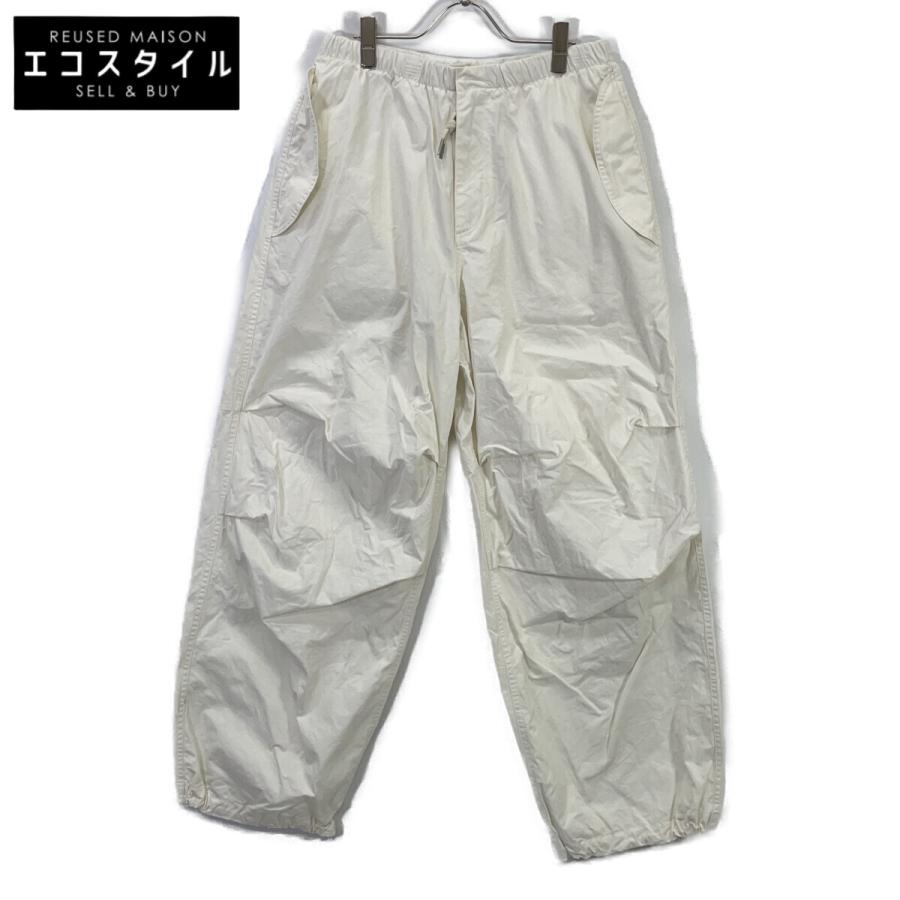 JILSANDER ジルサンダー J21KA0147 24SS ホワイト コットン ニーレングスプリーツ パンツ 46 JIL SANDER（ジルサンダー） J21KA0147 24SS ホワイト コットン ニー