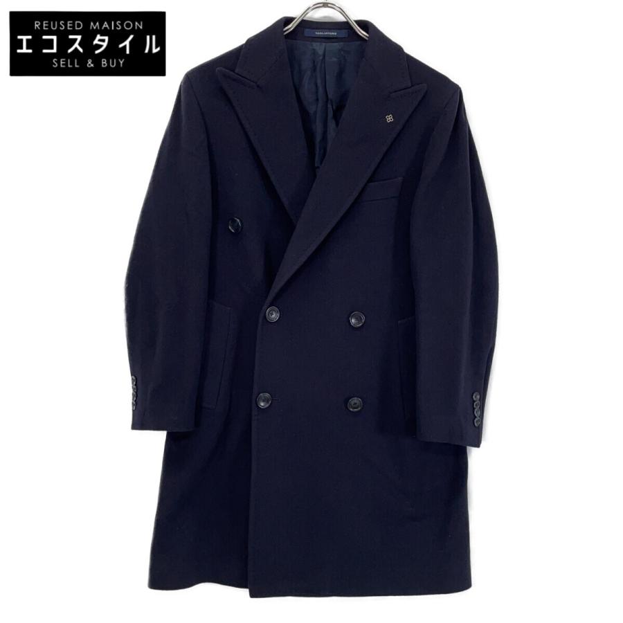 良品TAGLIATORE ネイビー カシミヤ ウール チェスターコート 44 【公式