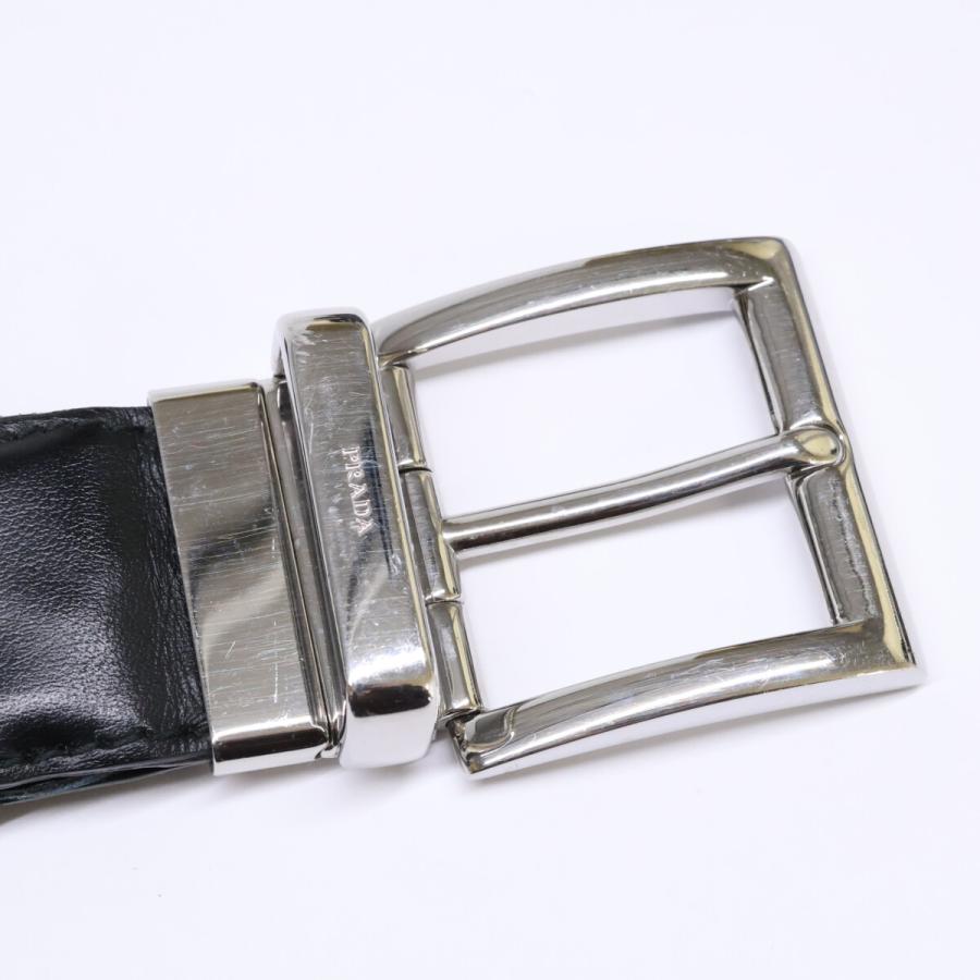 PRADA（プラダ） リバーシブル レザー メッシュ ベルト 36/90 メンズ