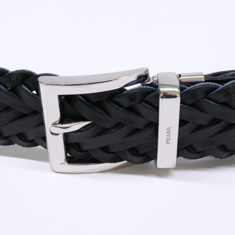 PRADA（プラダ） リバーシブル レザー メッシュ ベルト 36/90 メンズ