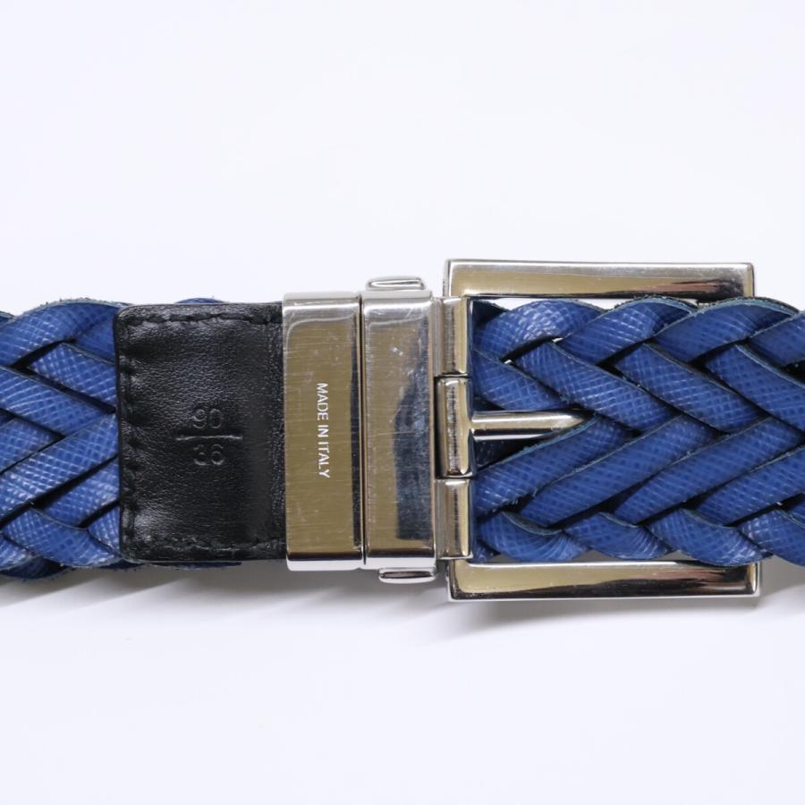 PRADA（プラダ） リバーシブル レザー メッシュ ベルト 36/90 メンズ