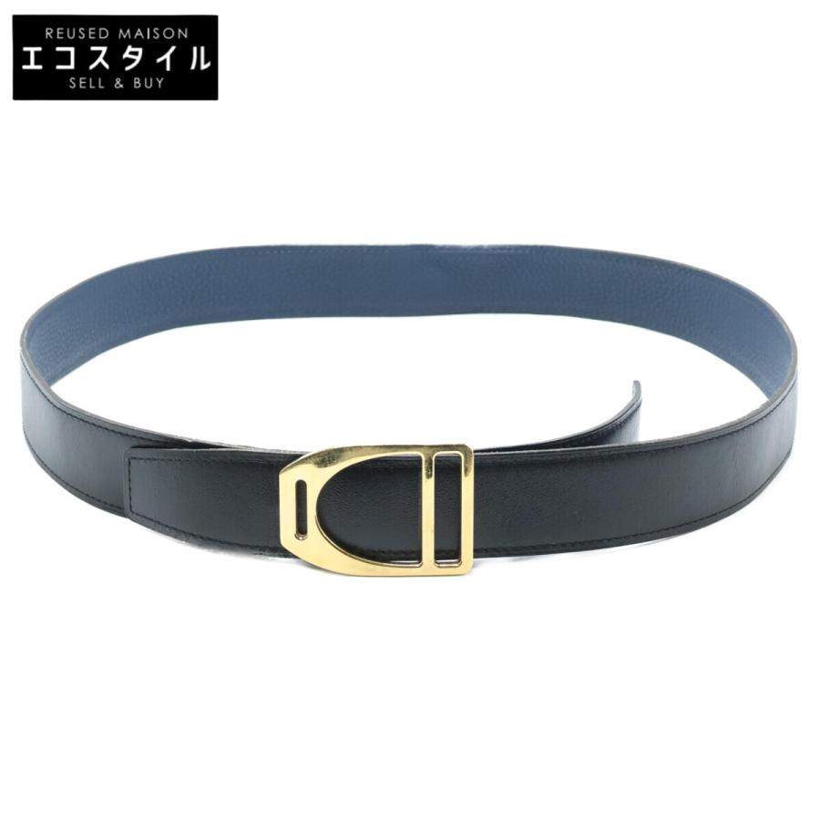 HERMES エルメス エトリエ G金具 C刻 レザー ベルト 85 メンズ