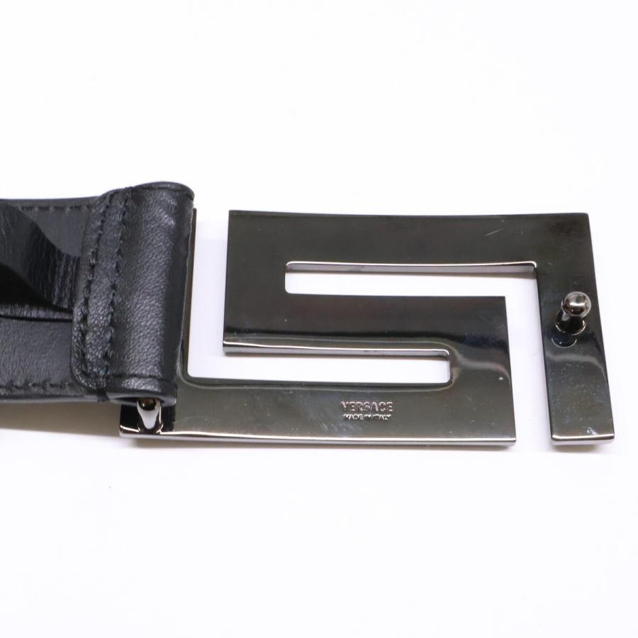 Versace ヴェルサーチ DCU4213 グレカ レザー ベルト 95/38 メンズ