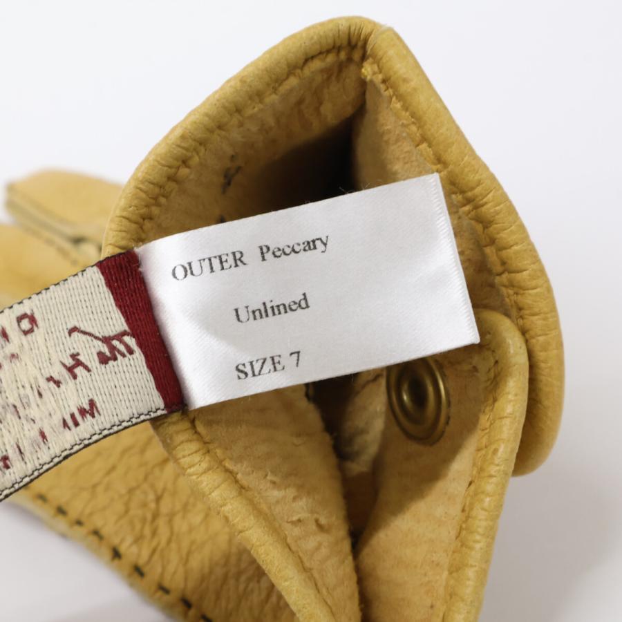 DENTS デンツ ノーライニング レザー ペッカリー グローブ 7 メンズ