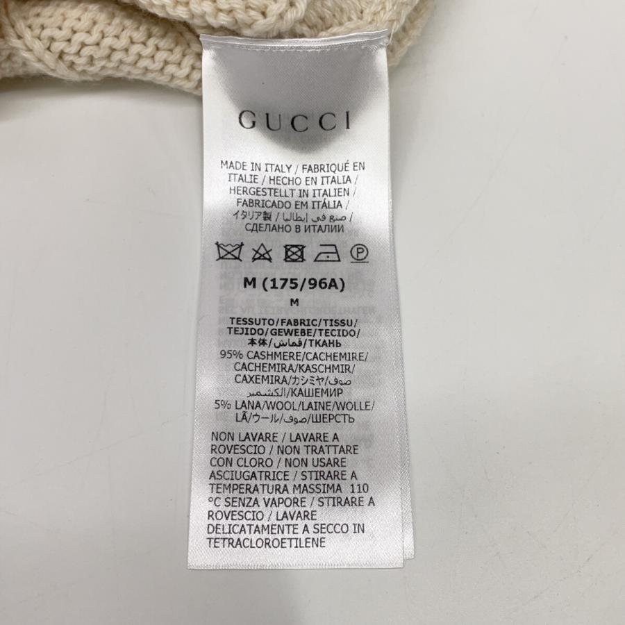 グッチ 681081 ﾎﾜｲﾄ ﾗｲﾝ ﾆｯﾄﾍﾞｽﾄ M GUCCI（グッチ） 681081 ホワイト ライン ニットベスト ホワイト M